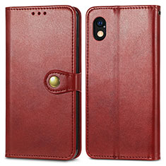 Custodia Portafoglio In Pelle Cover con Supporto S05D per Sony Xperia Ace III SO-53C Rosso