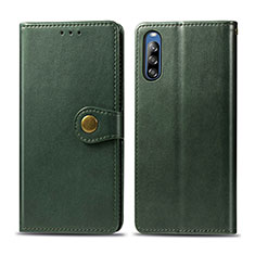 Custodia Portafoglio In Pelle Cover con Supporto S05D per Sony Xperia L4 Verde