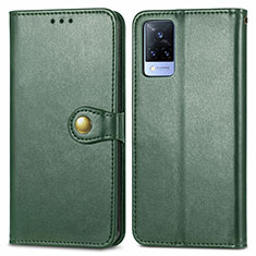 Custodia Portafoglio In Pelle Cover con Supporto S05D per Vivo V21 5G Verde