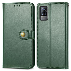 Custodia Portafoglio In Pelle Cover con Supporto S05D per Vivo V21e 4G Verde