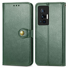 Custodia Portafoglio In Pelle Cover con Supporto S05D per Vivo X70 Pro 5G Verde