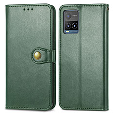 Custodia Portafoglio In Pelle Cover con Supporto S05D per Vivo Y33s Verde