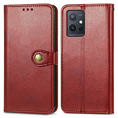 Custodia Portafoglio In Pelle Cover con Supporto S05D per Vivo Y52t 5G Rosso