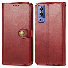 Custodia Portafoglio In Pelle Cover con Supporto S05D per Vivo Y75s 5G Rosso