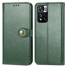 Custodia Portafoglio In Pelle Cover con Supporto S05D per Xiaomi Mi 11i 5G (2022) Verde
