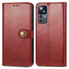 Custodia Portafoglio In Pelle Cover con Supporto S05D per Xiaomi Mi 12T 5G Rosso