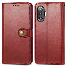 Custodia Portafoglio In Pelle Cover con Supporto S05D per Xiaomi Poco F3 GT 5G Rosso