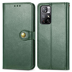 Custodia Portafoglio In Pelle Cover con Supporto S05D per Xiaomi Poco M4 Pro 5G Verde