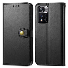 Custodia Portafoglio In Pelle Cover con Supporto S05D per Xiaomi Poco X4 NFC Nero