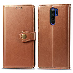 Custodia Portafoglio In Pelle Cover con Supporto S05D per Xiaomi Redmi 9 Marrone