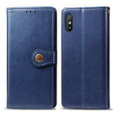 Custodia Portafoglio In Pelle Cover con Supporto S05D per Xiaomi Redmi 9i Blu