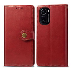 Custodia Portafoglio In Pelle Cover con Supporto S05D per Xiaomi Redmi K40 5G Rosso