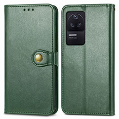 Custodia Portafoglio In Pelle Cover con Supporto S05D per Xiaomi Redmi K40S 5G Verde