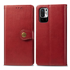 Custodia Portafoglio In Pelle Cover con Supporto S05D per Xiaomi Redmi Note 10 JE 5G Rosso