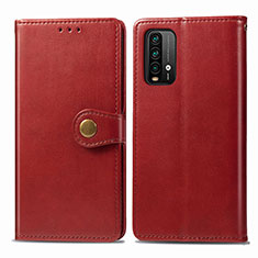 Custodia Portafoglio In Pelle Cover con Supporto S05D per Xiaomi Redmi Note 9 4G Rosso