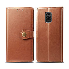 Custodia Portafoglio In Pelle Cover con Supporto S05D per Xiaomi Redmi Note 9 Pro Max Marrone