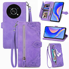 Custodia Portafoglio In Pelle Cover con Supporto S06D per Huawei Enjoy 50 Pro Viola