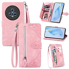 Custodia Portafoglio In Pelle Cover con Supporto S06D per Huawei Honor Magic5 5G Rosa