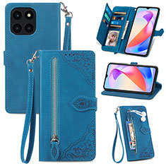 Custodia Portafoglio In Pelle Cover con Supporto S06D per Huawei Honor X6a Blu