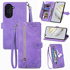 Custodia Portafoglio In Pelle Cover con Supporto S06D per Huawei Nova 10 Pro Viola