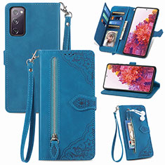 Custodia Portafoglio In Pelle Cover con Supporto S06D per Samsung Galaxy S20 FE 4G Blu