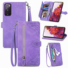 Custodia Portafoglio In Pelle Cover con Supporto S06D per Samsung Galaxy S20 Lite 5G Viola