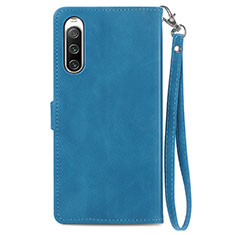 Custodia Portafoglio In Pelle Cover con Supporto S06D per Sony Xperia 10 IV SO-52C Blu