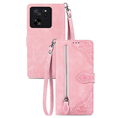 Custodia Portafoglio In Pelle Cover con Supporto S06D per Xiaomi Mi 13T 5G Rosa