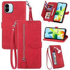 Custodia Portafoglio In Pelle Cover con Supporto S06D per Xiaomi Poco C50 Rosso