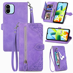 Custodia Portafoglio In Pelle Cover con Supporto S06D per Xiaomi Poco C50 Viola