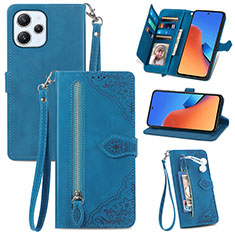 Custodia Portafoglio In Pelle Cover con Supporto S06D per Xiaomi Redmi 12 4G Blu