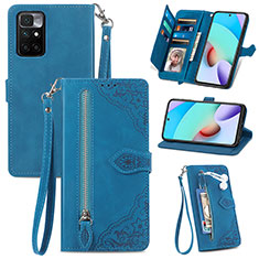 Custodia Portafoglio In Pelle Cover con Supporto S06D per Xiaomi Redmi Note 11S 5G Blu