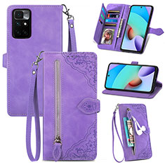 Custodia Portafoglio In Pelle Cover con Supporto S06D per Xiaomi Redmi Note 11S 5G Viola