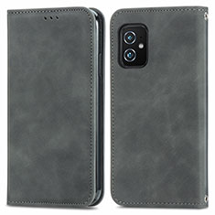 Custodia Portafoglio In Pelle Cover con Supporto S08D per Asus ZenFone 8 Mini Grigio