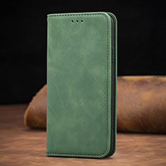 Custodia Portafoglio In Pelle Cover con Supporto S08D per Xiaomi Poco M2 Verde