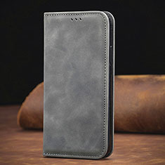 Custodia Portafoglio In Pelle Cover con Supporto S08D per Xiaomi Redmi 9T 4G Grigio