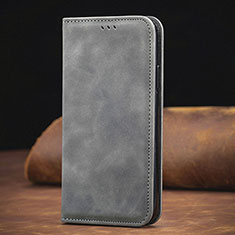 Custodia Portafoglio In Pelle Cover con Supporto S08D per Xiaomi Redmi Note 10 Pro 4G Grigio