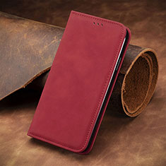 Custodia Portafoglio In Pelle Cover con Supporto S08D per Xiaomi Redmi Note 12T Pro 5G Rosso