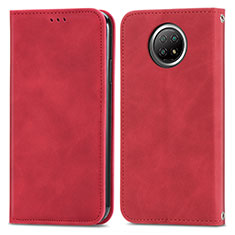 Custodia Portafoglio In Pelle Cover con Supporto S08D per Xiaomi Redmi Note 9 5G Rosso