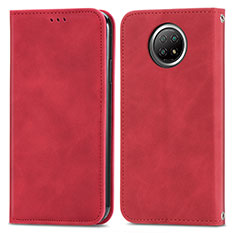 Custodia Portafoglio In Pelle Cover con Supporto S08D per Xiaomi Redmi Note 9T 5G Rosso