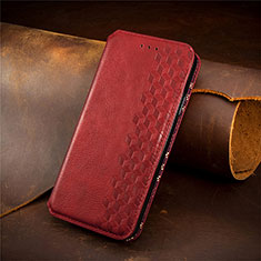 Custodia Portafoglio In Pelle Cover con Supporto S09D per Huawei Honor Magic4 Pro 5G Rosso