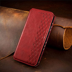 Custodia Portafoglio In Pelle Cover con Supporto S09D per Sharp Aquos wish3 Rosso