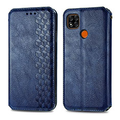 Custodia Portafoglio In Pelle Cover con Supporto S09D per Xiaomi POCO C31 Blu