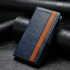 Custodia Portafoglio In Pelle Cover con Supporto S10D per Huawei Enjoy 50 Blu
