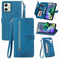 Custodia Portafoglio In Pelle Cover con Supporto S14D per Motorola Moto G54 5G Blu