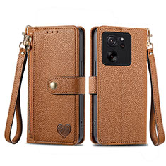 Custodia Portafoglio In Pelle Cover con Supporto S15D per Xiaomi Redmi K60 Ultra 5G Marrone