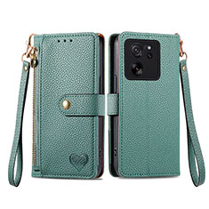 Custodia Portafoglio In Pelle Cover con Supporto S15D per Xiaomi Redmi K60 Ultra 5G Verde