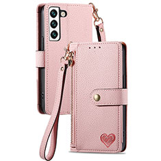 Custodia Portafoglio In Pelle Cover con Supporto S16D per Samsung Galaxy S24 5G Rosa