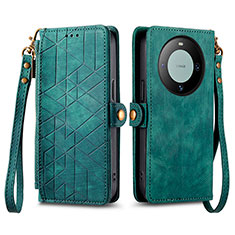 Custodia Portafoglio In Pelle Cover con Supporto S17D per Huawei Mate 60 Pro Verde