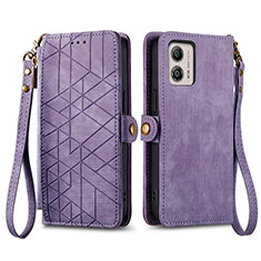 Custodia Portafoglio In Pelle Cover con Supporto S17D per Motorola Moto G53 5G Viola